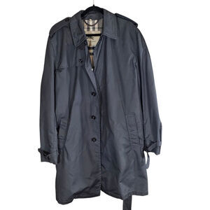 Authentic Burberry London Men’s Trench Coat – Made in Italy, Grey/Black Check